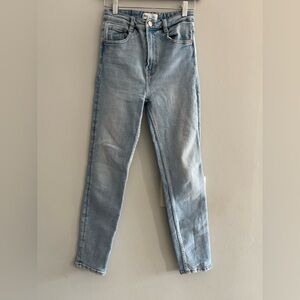 Zara Classic Light Blue Women's Jeans Stretchy High Rise Fitted Size 2/ 34